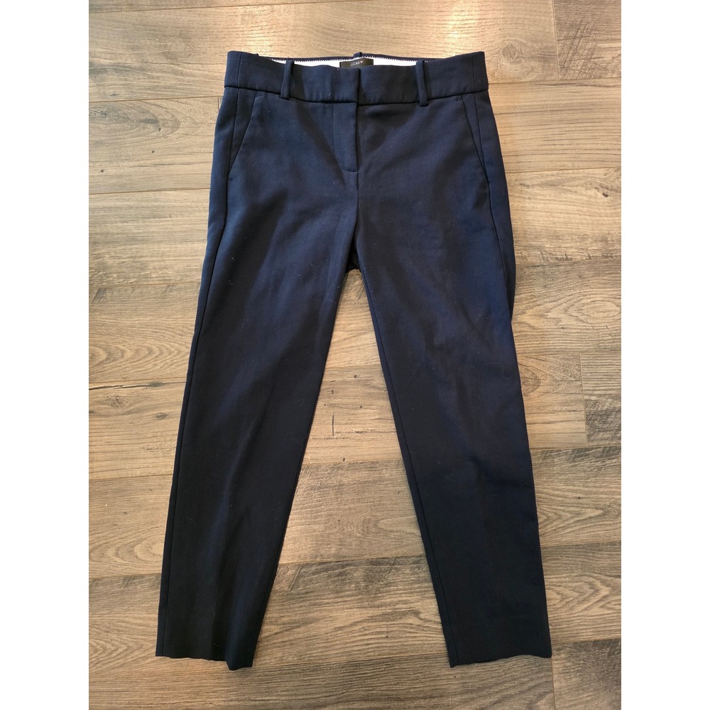 Womens sz 4P J.Crew Cameron Slim Crop Pants Navy Stretch Tailored Trousers G9061